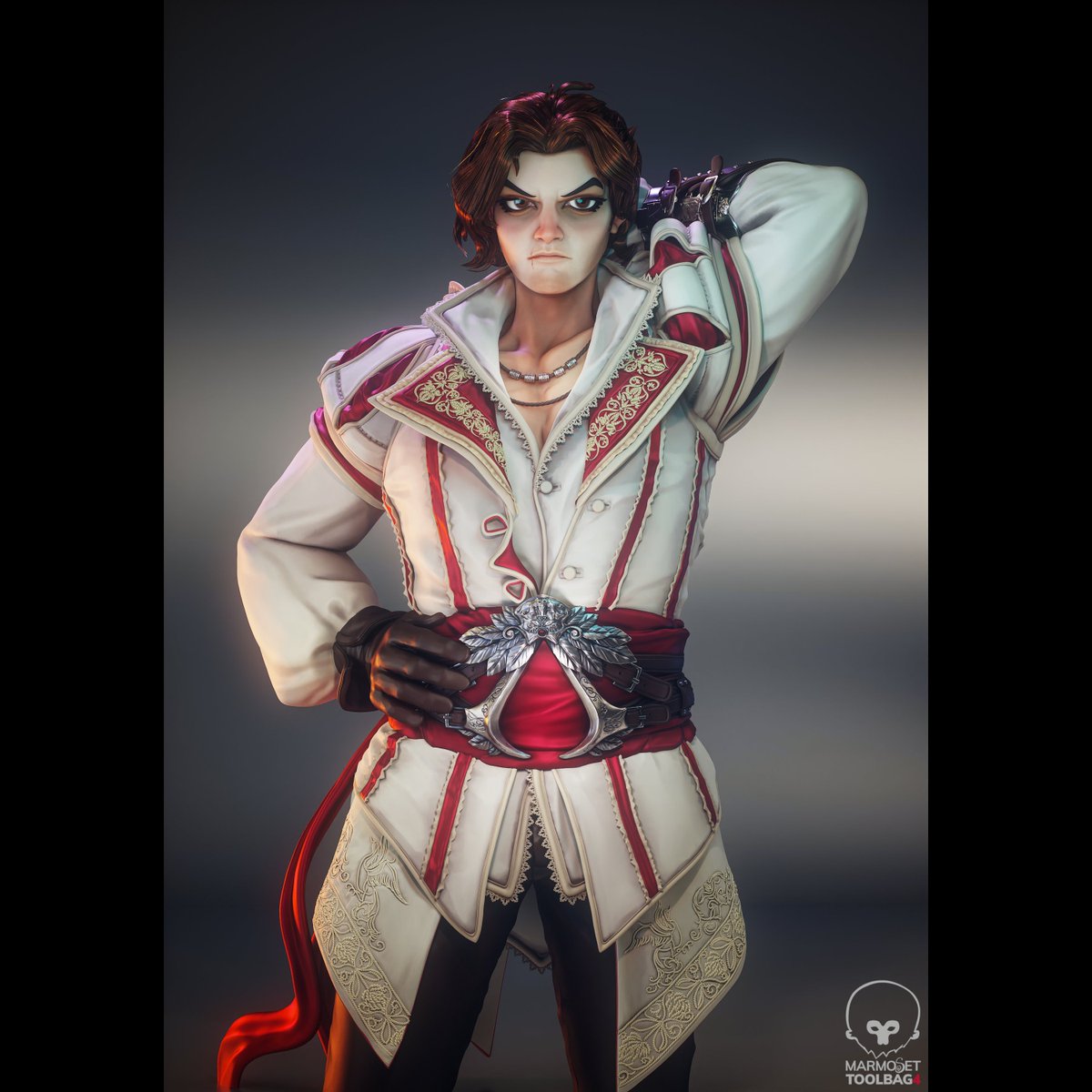 odinokate's tweet photo. 🎮Stylized 3D Fan Art — Ezio Auditore⚔️
✨Based on a wonderful concept by @Aki_Yehuo 
Turntable: https://t.co/GhYgenGNnh
#3DArt #ZBrush #FanArt #EzioAuditore #StylizedCharacter #AssassinsCreed https://t.co/mnYLxLTpz8
