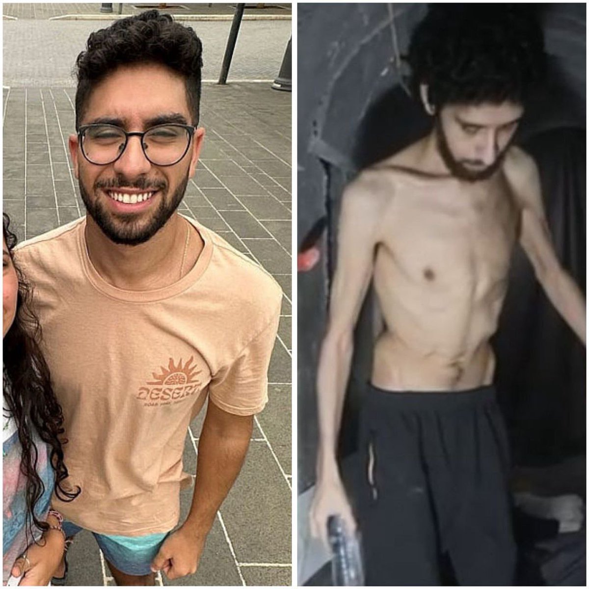 Evyatar David's sister wants the world to see what her brother is going through in Gaza’s dungeons:

"My brother is a walking skeleton in the cruel dungeon of Gaza. The world needs to see this. It’s an injustice."

Share this. Let the world know.