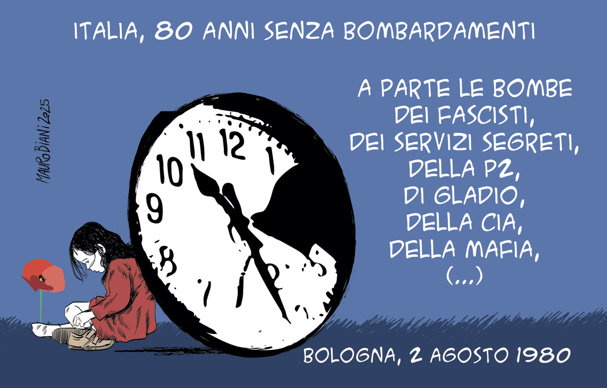 Mauro Biani (@maurobiani) on Twitter photo #2agosto1980 #Bologna #stragedibologna #45anni
#p2 #strategiadellatensione
"Spietata strategia neofascista".
E tutti i bombardamenti nel dopoguerra.
Oggi per <a href="/repubblica/">Repubblica</a> #2agosto1980 #Bologna #stragedibologna #45anni
#p2 #strategiadellatensione
"Spietata strategia neofascista".
E tutti i bombardamenti nel dopoguerra.
Oggi per <a href="/repubblica/">Repubblica</a>