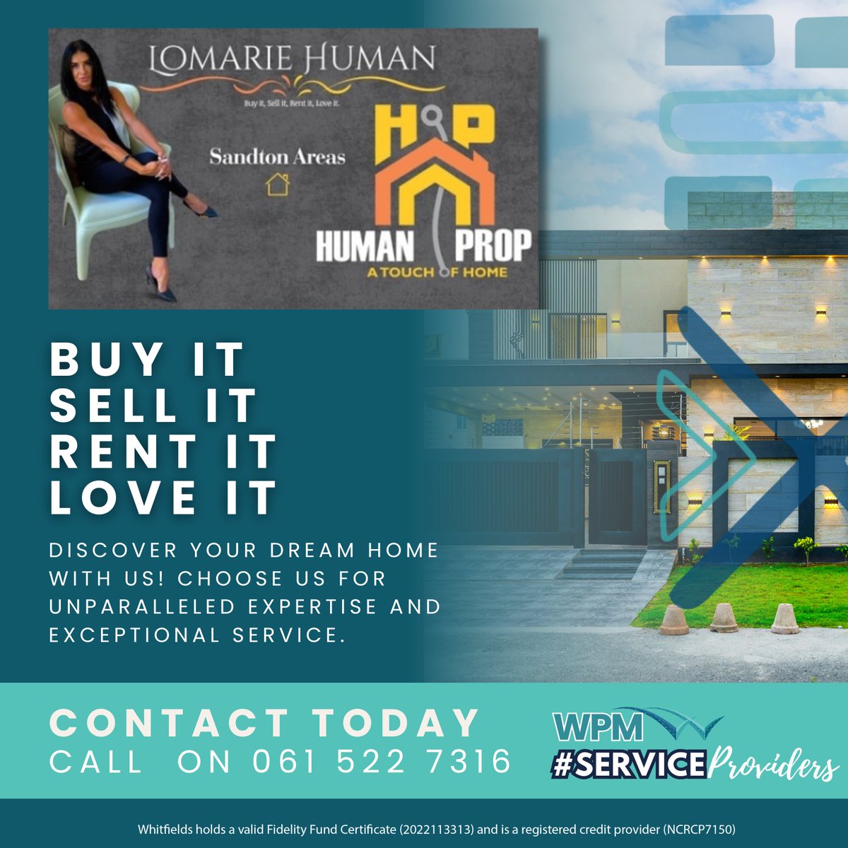 Whitfields (@whitfieldsgroup) on Twitter photo #ServiceProvider Human Prop - Looking to buy, sell or rent a home? Get in touch.
📲 Contact number: +27 6152 27316
📧 Email: lomarie@humanprop.co.za #ServiceProvider Human Prop - Looking to buy, sell or rent a home? Get in touch.
📲 Contact number: +27 6152 27316
📧 Email: lomarie@humanprop.co.za