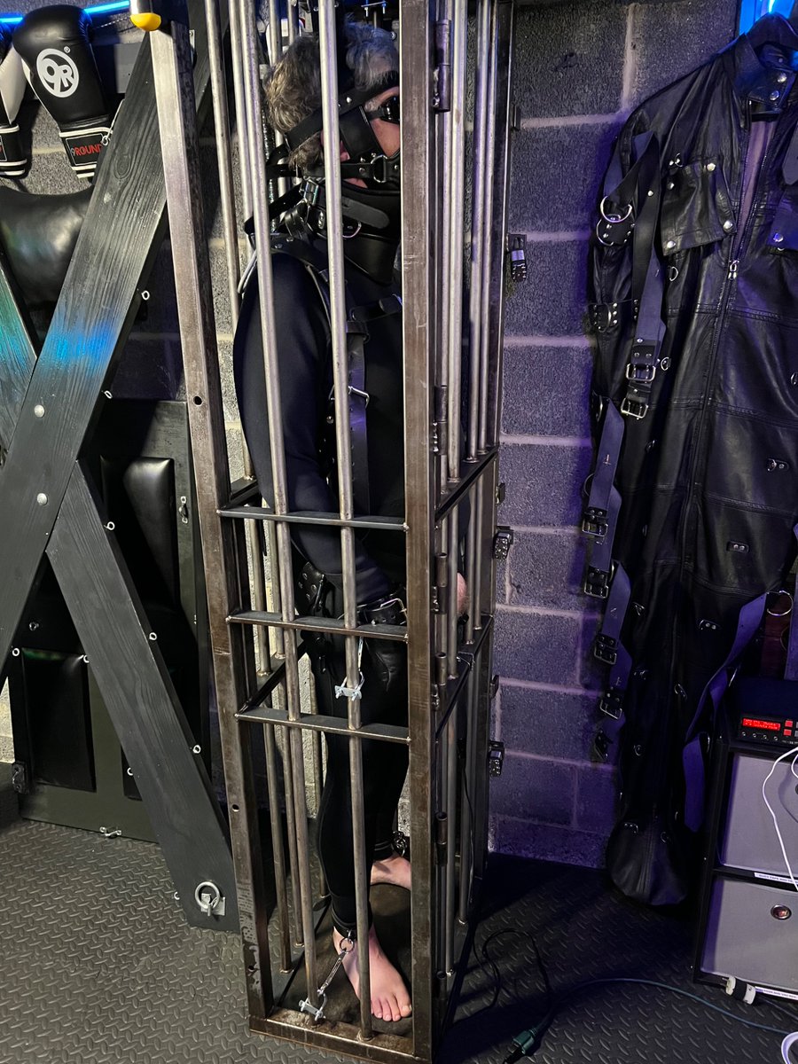 Hogtier1's tweet image. Could barely move and Jersey Goose added more restraints to take care of that!