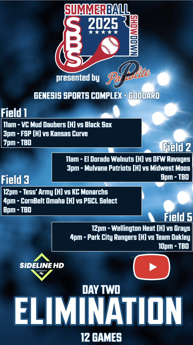 Elimination Day Two!!

Gates open at 10am

If you can't make it, here's how you can watch from home:
youtube.com/@summerballsho…