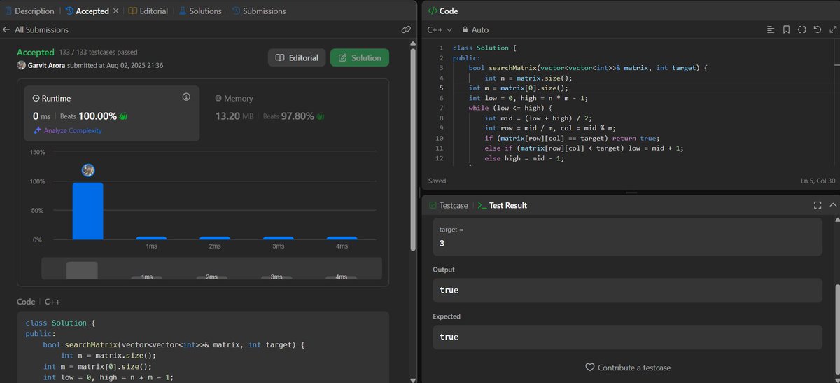 Q - Search a 2D Matrix

Day - 26/100