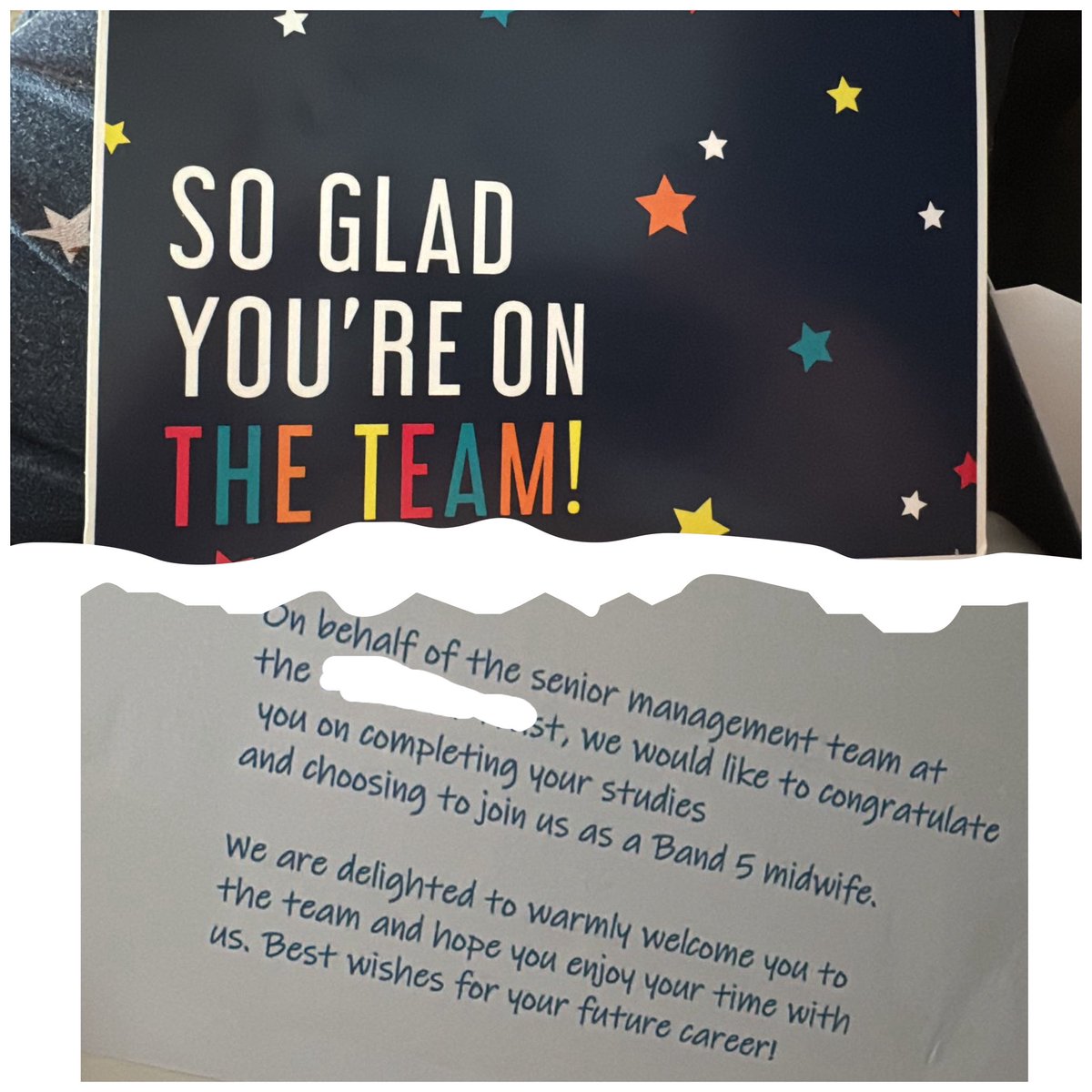 The countdown is well and truly on to finishing up. 5 weeks left as a student midwife. I received this lovely gesture in the post this morning .Future midwife pending