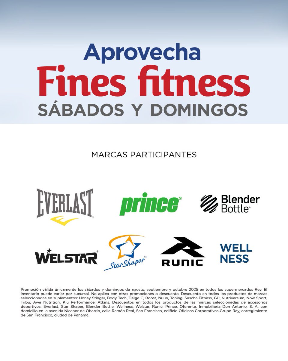💪🏽🔥 ¡Fines fitness, para ponerte en forma! 🏋🏽‍♂️
Activamos el modo saludable con descuentos especiales en suplementos y equipo deportivo para ti.🏋️‍♂️🧴

🗓️ Solo sábados y domingos 👌🏼
✅ Proteínas, vitaminas, accesorios fitness y más
💰 ¡A precios que motivan tu bienestar!

📣No dejes