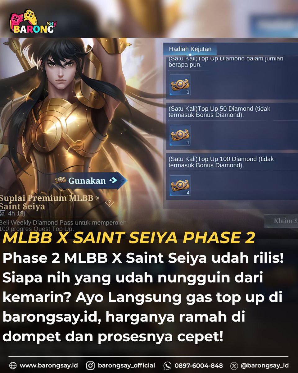 Phase 2 nya kak

📌TEMPAT TOP UP HSR, GENSHIN, ZZZ and many more LEGAL, AMAN, TERPERCAYA:
➤ Hanya di BARONGSAY.ID! Proses kilat
➤ Layanan Top Up Aktif 24 Jam, transaksi melalui website barongsay.id