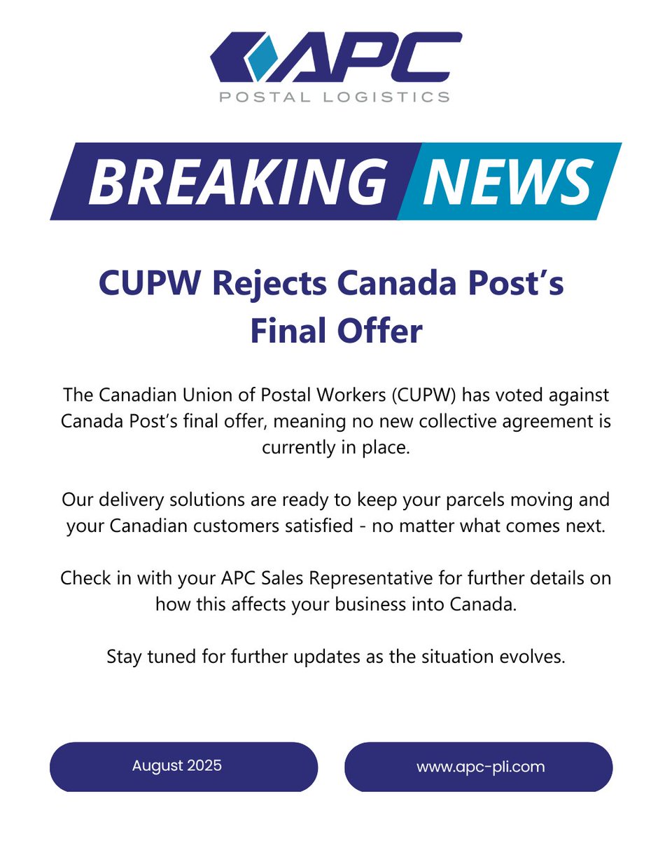 APC Postal Logistics tweet media