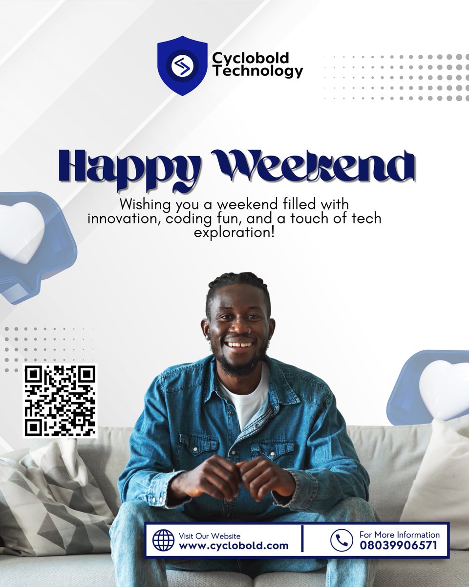 cyclobold's tweet image. 🌟 Happy Weekend from Cyclobold Technology!
Take time to rest, reflect, and recharge, but don’t forget to explore, build, and stay curious.
Innovation doesn’t take weekends off. 💻🚀📲 cyclobold.com | 08039906571
#CycloboldTechnology #TechWeekend #LearnToCode