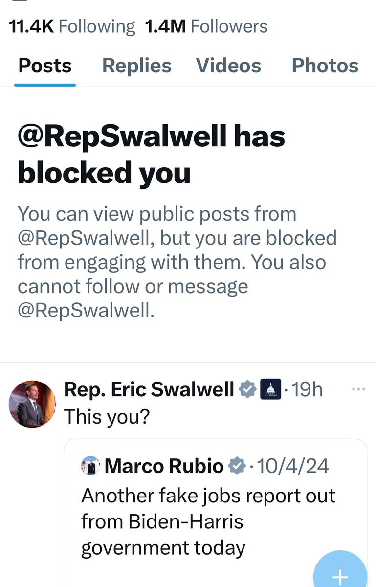 I thought politicians weren’t supposed to block you from their official account?