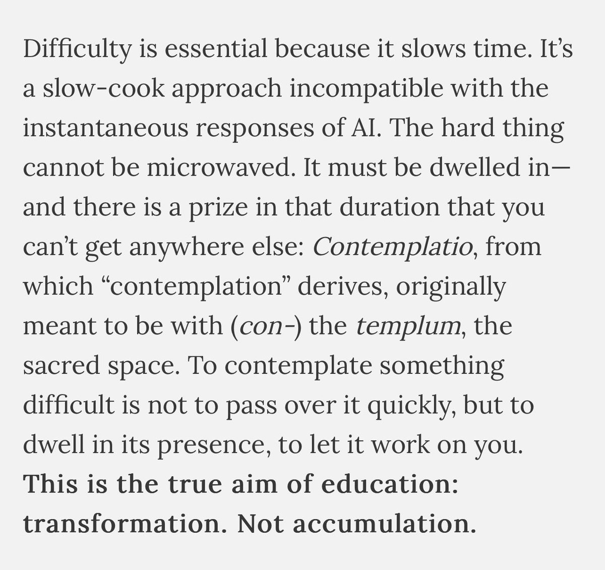 You should do hard things because it transforms you. It makes something out of you.