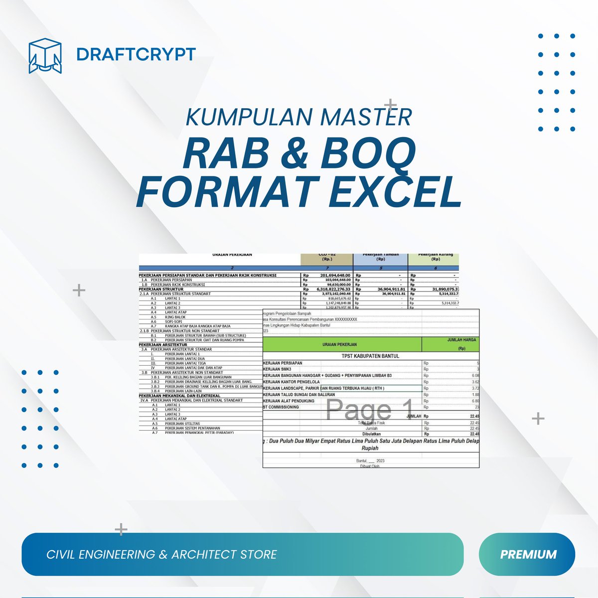 draftcryptid's tweet image. Kumpulan Master Rencana Anggaran Biaya (RAB) dan Bill of Quantity (BOQ) untuk proyek konstruksi Format Excel

Download RAB &amp;amp; BOQ Disini
bit.ly/4n5MZni

Data Teknik Sipil dan Arsitektur Lainnya. Gratis disini! (lynk.id/draftcrypt) Klik dan Scroll Paling Bawah!