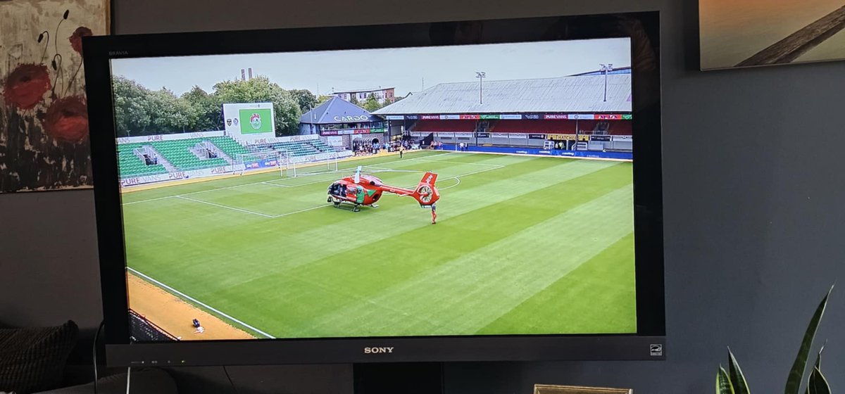 Air Ambulance Helicopter at Rodney Parade.  Hope all is ok.