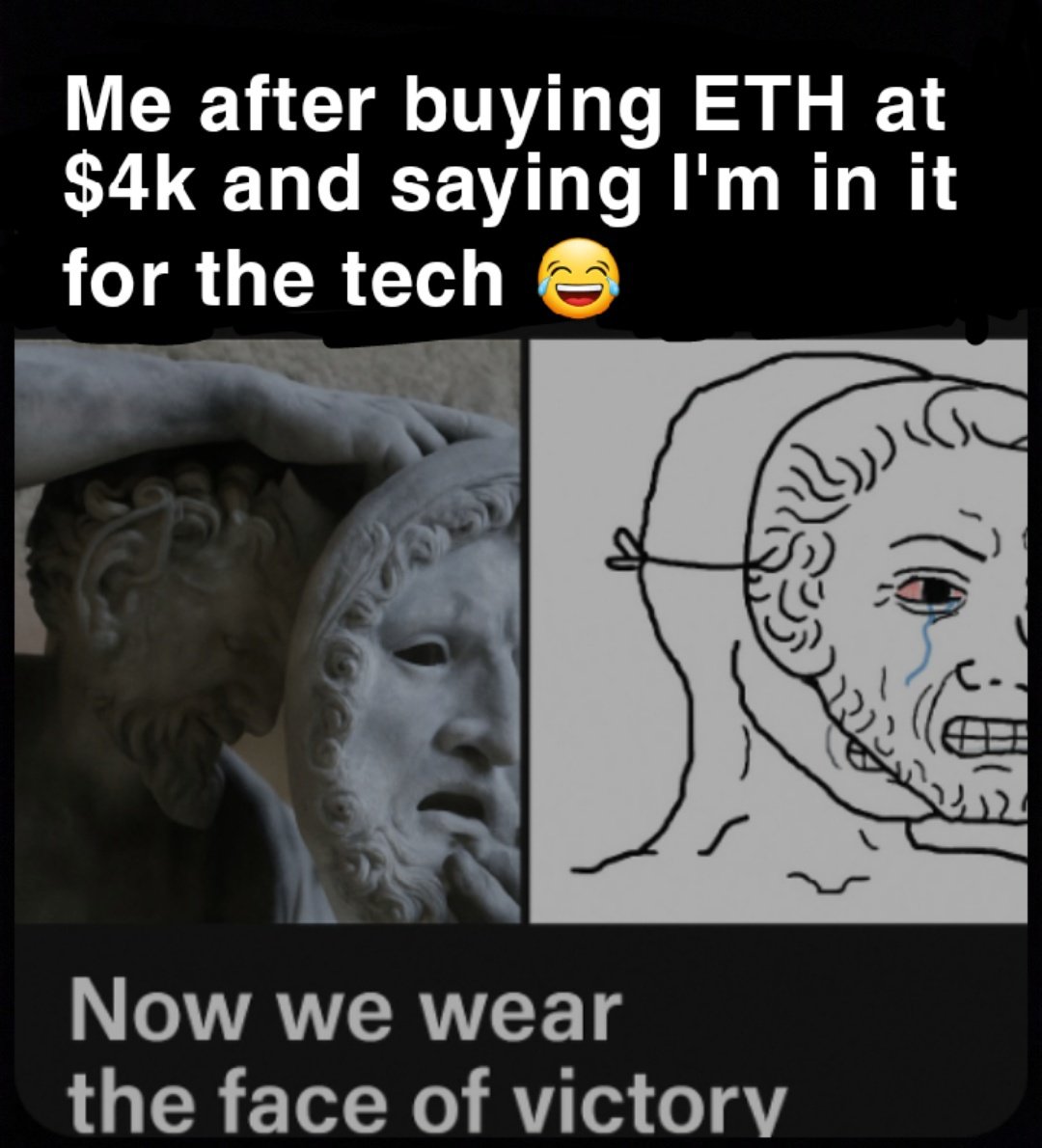 In crypto we are all winners. We only claim victory 😂 #24HourCryptoMeme #RackhamRishel