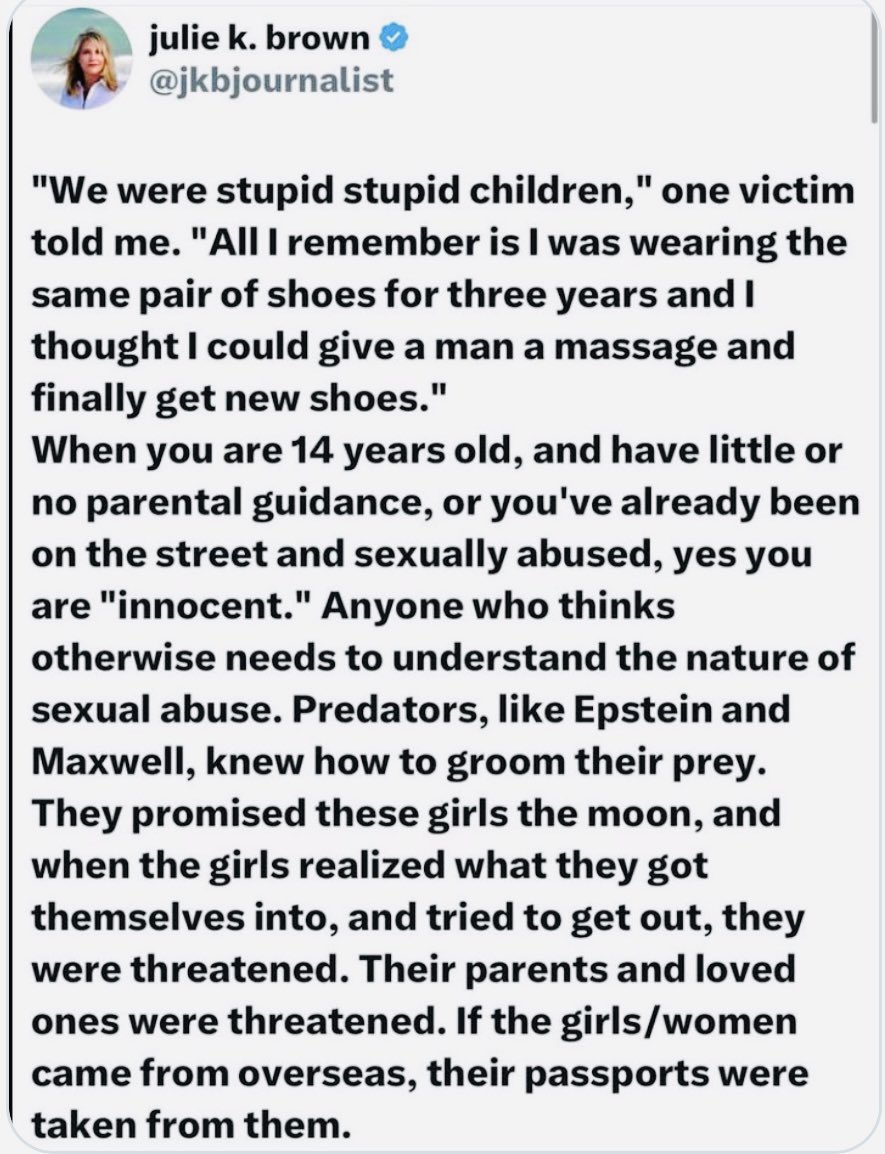 841920Meema6's tweet photo. @mmpadellan Just remember:
In all of the attempts of Trump, the Trump Regime, they’re flunkies #GOPricks & the Judges they own to minimize, enable the lies & distract US:
LISTEN
TO
THE
VICTIMS
#StopTheEpsteinTrumpCoverUp https://t.co/VugZh10EFm