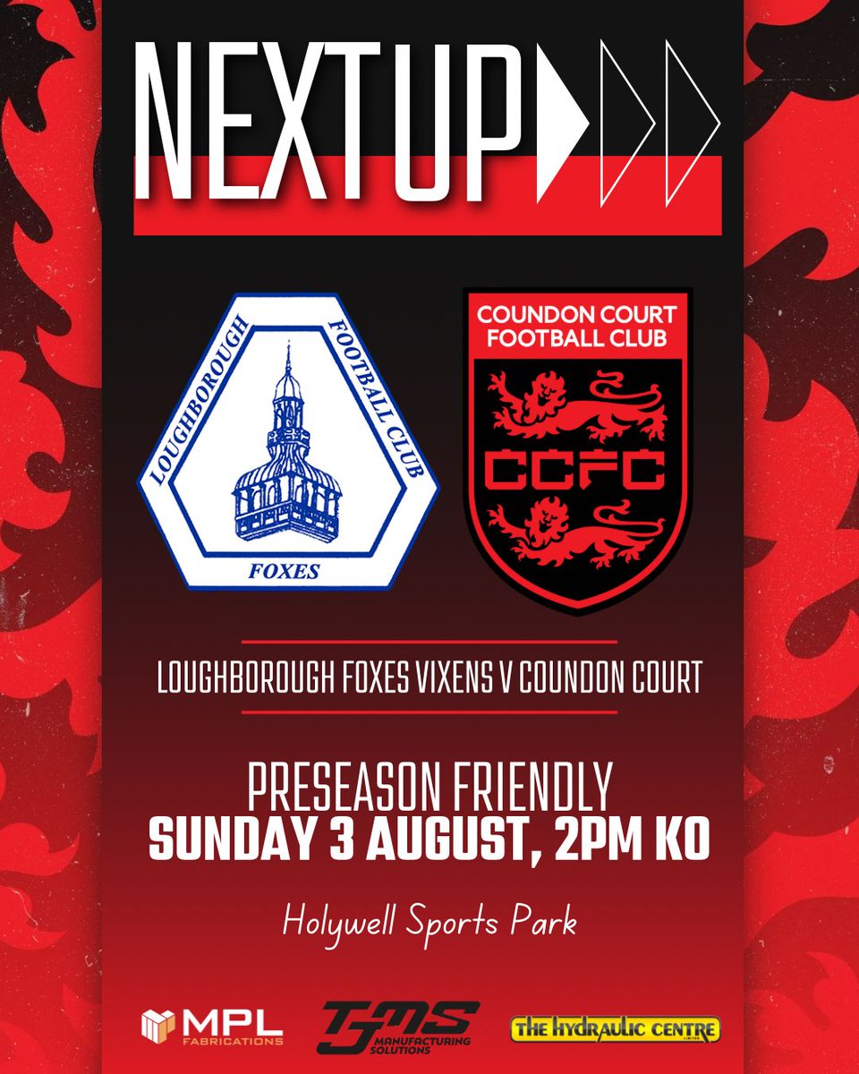Coundon Court LFC (@coundoncourtlfc) on Twitter photo โซ NEXT UP ๐ด
The wait is over โ matchday Sundays are back! ๐
Our first pre-season friendly is here, bringing a chance to get valuable minutes in the legs, welcome our new signings onto the pitch, and test out a few things ahead of the new season ๐ช โซ NEXT UP ๐ด
The wait is over โ matchday Sundays are back! ๐
Our first pre-season friendly is here, bringing a chance to get valuable minutes in the legs, welcome our new signings onto the pitch, and test out a few things ahead of the new season ๐ช