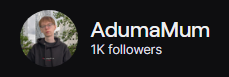 AdumaMum π (@adumamum) on Twitter photo 1K followers on Twitch.
Thanks to those most who have joined from the beginning and have stayed, but mostly thank you to everyone.
Happy to hit this achievement whilst under a great org too <a href="/TheCTRLEsports/">CTRL Esports</a>β€οΈ #CTRLTheGame 1K followers on Twitch.
Thanks to those most who have joined from the beginning and have stayed, but mostly thank you to everyone.
Happy to hit this achievement whilst under a great org too <a href="/TheCTRLEsports/">CTRL Esports</a>β€οΈ #CTRLTheGame