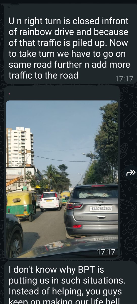 kdevforum's tweet image. @Jointcptraffic,pls give proper protected UTurns for free flow of traffic in #SarjapurRoad ELSE just OPEN RBD uturn.Without data,2200+ families of Junnasandra suffer.
VVR school Uturn flows both ways causing even bigger choke! Pls assess the ask, consider feedback &amp;amp; open RBD!