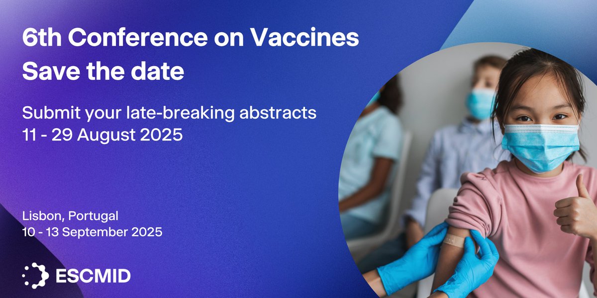 ESCMID (@escmid) on Twitter photo ๐ฃ From 11 August, you have the chance to submit your late-breaking abstracts for ESCMID's 6th Conference on Vaccines! ๐จ Don't miss your chance to be part of this exciting, cutting-edge programme on vaccines.  ๐๐ฉน
Late breakers call: 11-29 August
Info: ow.ly/gKXV50WxhVn ๐ฃ From 11 August, you have the chance to submit your late-breaking abstracts for ESCMID's 6th Conference on Vaccines! ๐จ Don't miss your chance to be part of this exciting, cutting-edge programme on vaccines.  ๐๐ฉน
Late breakers call: 11-29 August
Info: ow.ly/gKXV50WxhVn