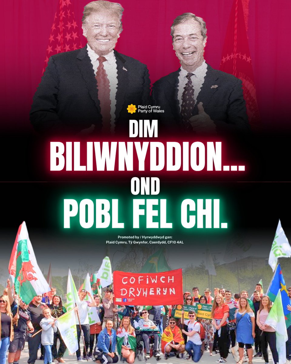 🚨 Mae Reform yn honni eu bod yn wrth-sefydliad, ond maen nhw'n cael eu ariannu gan biliwnyddion.

Ein cyfoeth yw ein pobl!

Helpwch Plaid Cymru i ennill mewn meysydd brwydr allweddol ledled Cymru 👉 plaid.cymru/ymuno