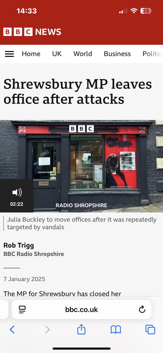 I couldn’t quite believe this so double checked. 
The BBC does not normally shy away from reporting that an MP’s office has been vandalised. Here are four examples. 
Yet search for the story about Wes Streeting’s office being attacked by trans activists and there is nothing.