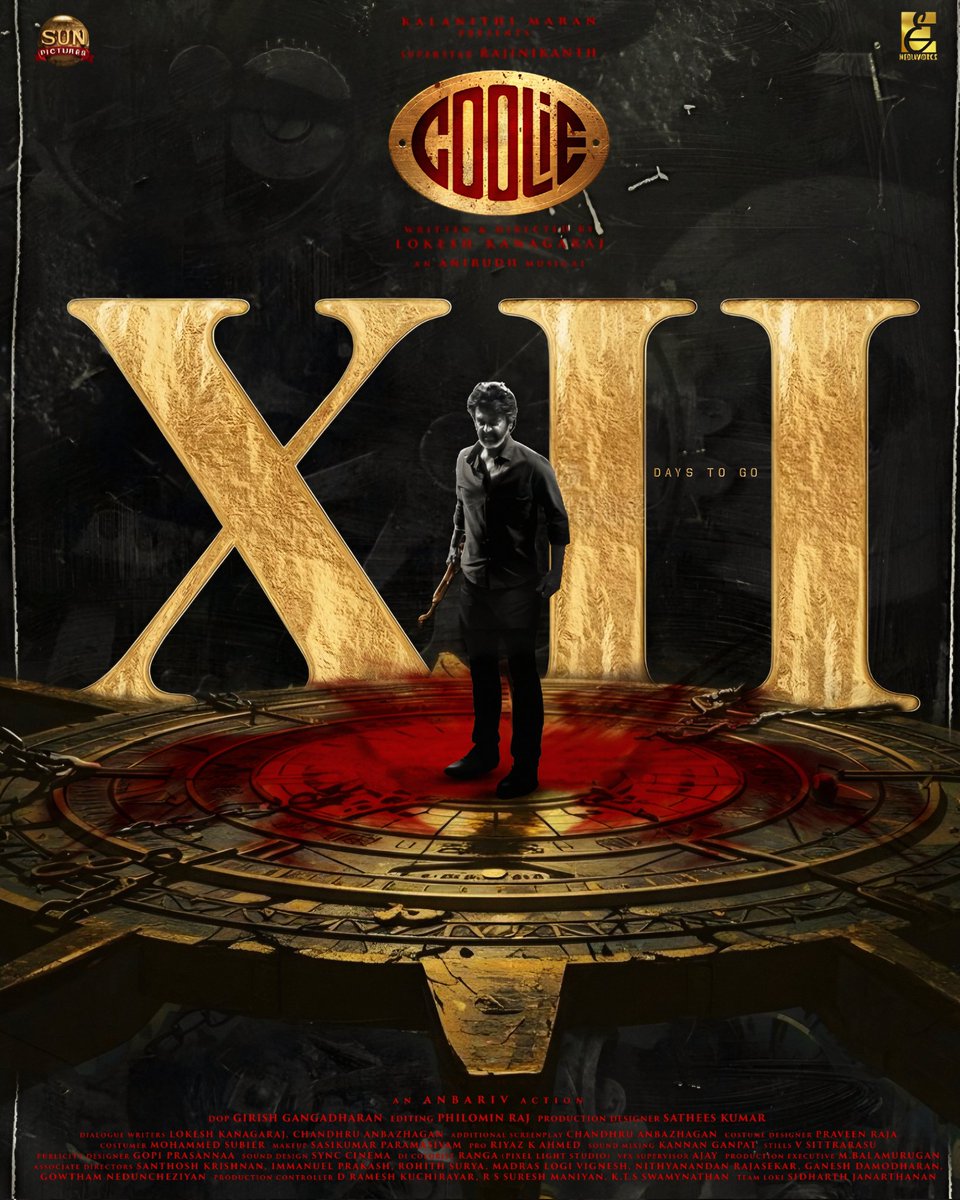 Clock ticking count begins 
Thalaivan erangi saridham ezhuthatume in 12 days 

Here is my small edit hope u all like it 
<a href="/Dir_Lokesh/">Lokesh Kanagaraj</a> <a href="/anirudhofficial/">Anirudh Ravichander</a> 
#Coolie