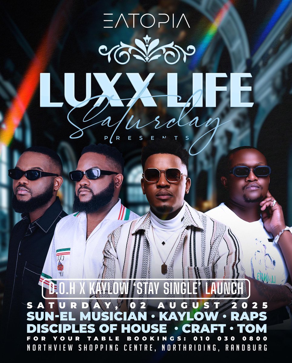 See you tonight! 🌞🌞

📍Imbawula Music Festival - Botanical Gardens, Pretoria, GP
📍Luxx Life Saturday - Eatopia, Northriding, GP