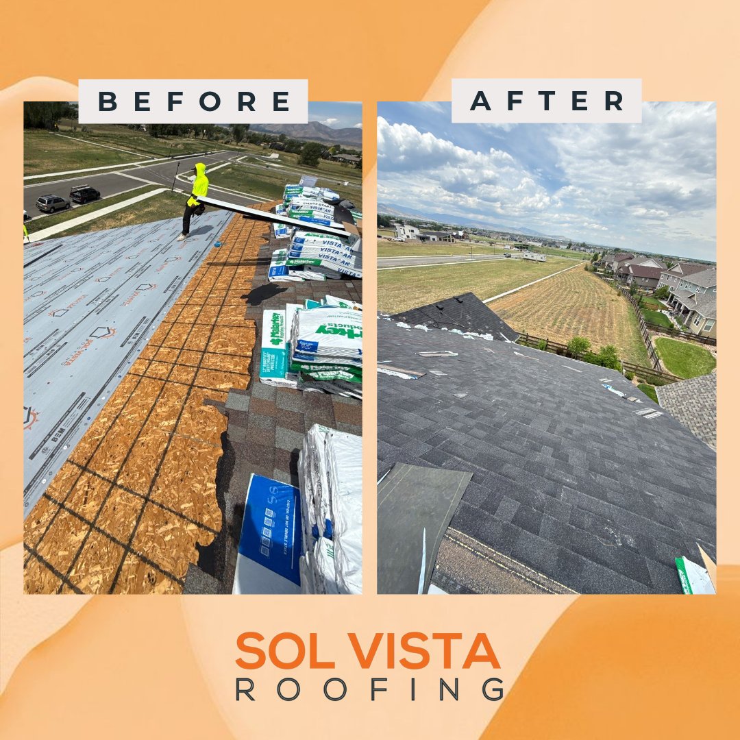 solvistaroofing's tweet photo. Check out this before and after transformation in Longmont! 💥
We installed a Malarkey Vista AR roof in Brilliant Black with Black drip edge for a sleek, modern upgrade that boosts both protection and curb appeal. 🏠🖤
#LongmontRoofers #RoofTransformation #BeforeAndAfter https://t.co/Q11ESSAsCi