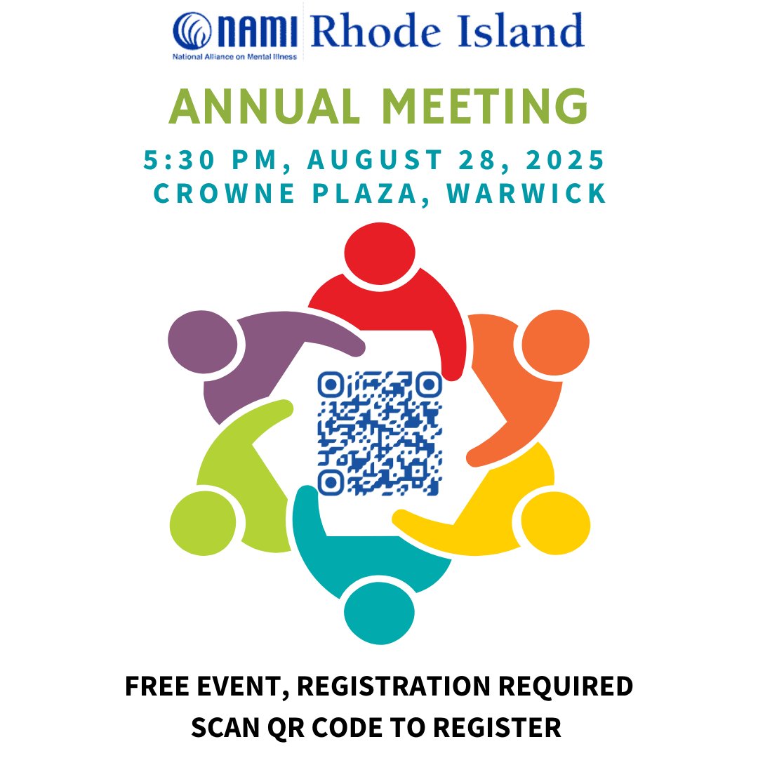 Registration is OPEN for our NAMI Rhode Island Annual Meeting. Members, volunteers and program leaders to come together and celebrate achievements. 

Registration free &amp; required. Visit : 2025NAMIRIAnnualMtg.eventbrite.com to register.

#annualmeeting #mentalhealth #mentalhealthforall