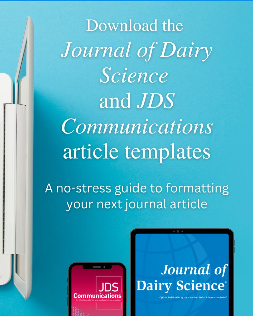 Journal of Dairy Science | JDS Communications (@jdairyscience) on Twitter photo We now have *templates* available for the #JournalofDairyScience & #JDSCommunications to make your next article easier with tips & links for each part of your paper. 
 
🌐 JDS template: bit.ly/JDSTemplate
🌐 JDSC template: bit.ly/JDSCTemplate
#DairyScience #SocietyPubs We now have *templates* available for the #JournalofDairyScience & #JDSCommunications to make your next article easier with tips & links for each part of your paper. 
 
🌐 JDS template: bit.ly/JDSTemplate
🌐 JDSC template: bit.ly/JDSCTemplate
#DairyScience #SocietyPubs