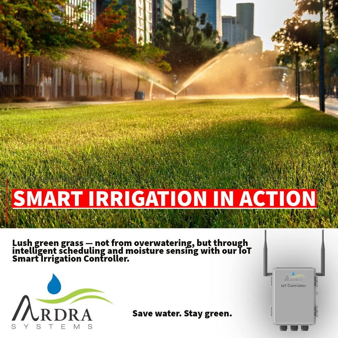 SMART IRRIGATION IN ACTION
Lush green grass doesn’t mean wasted water. Our IoT Smart Irrigation Controller uses moisture sensing and intelligent scheduling to keep lawns vibrant and efficient. Conserve water, stay green. 🌿💧
#SmartIrrigation #GreenTech #WaterSaving