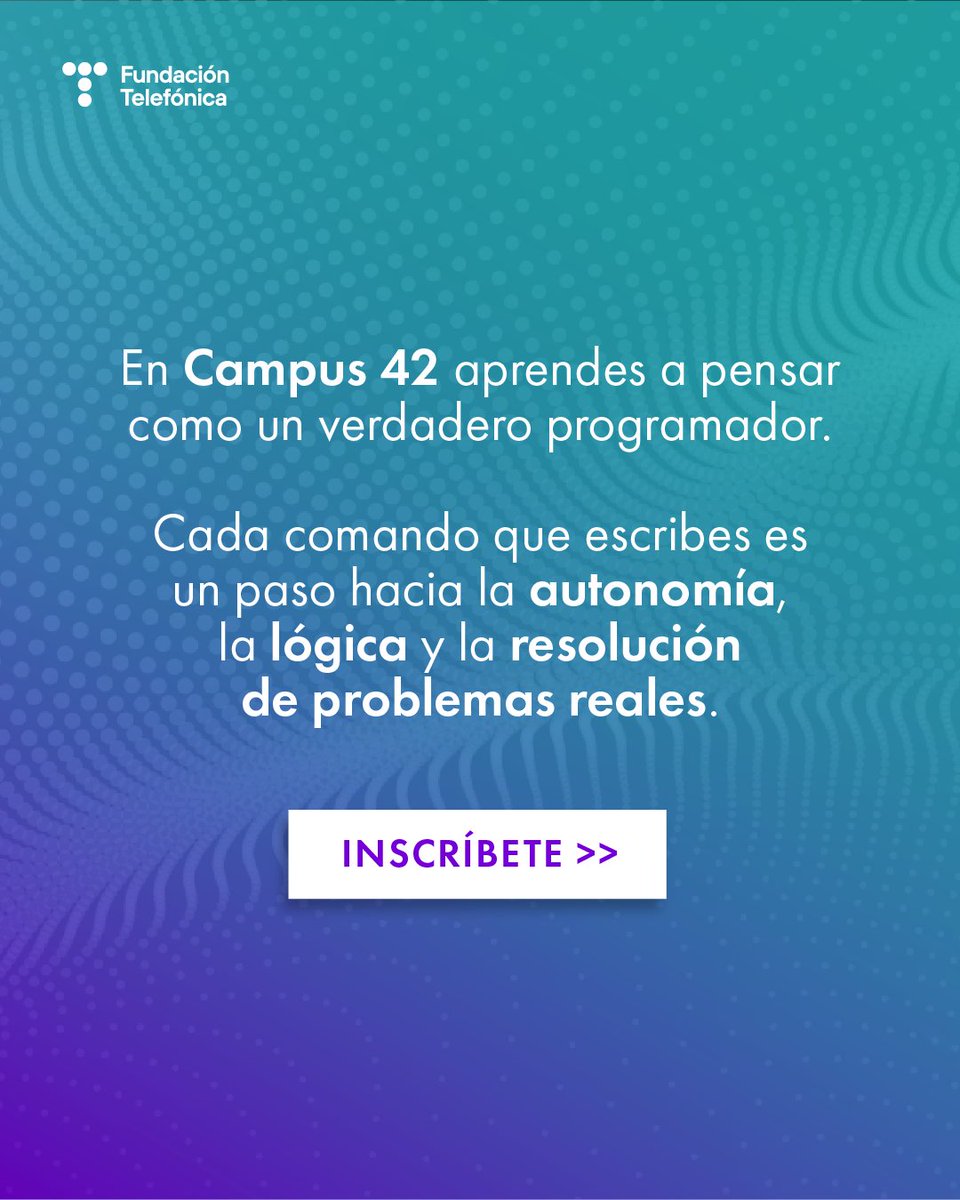 fundacionTef's tweet image. La programación no es solo código, es una forma de pensar. 🐚
En campus 42 transformarás tu lógica y aprenderás gratis a enfrentar retos reales. ¿Quieres una educación que realmente prepare para el mundo tech?
@42MadridFTef @42UrdulizFTef @42BarcelonaFTef @42malaga_ft