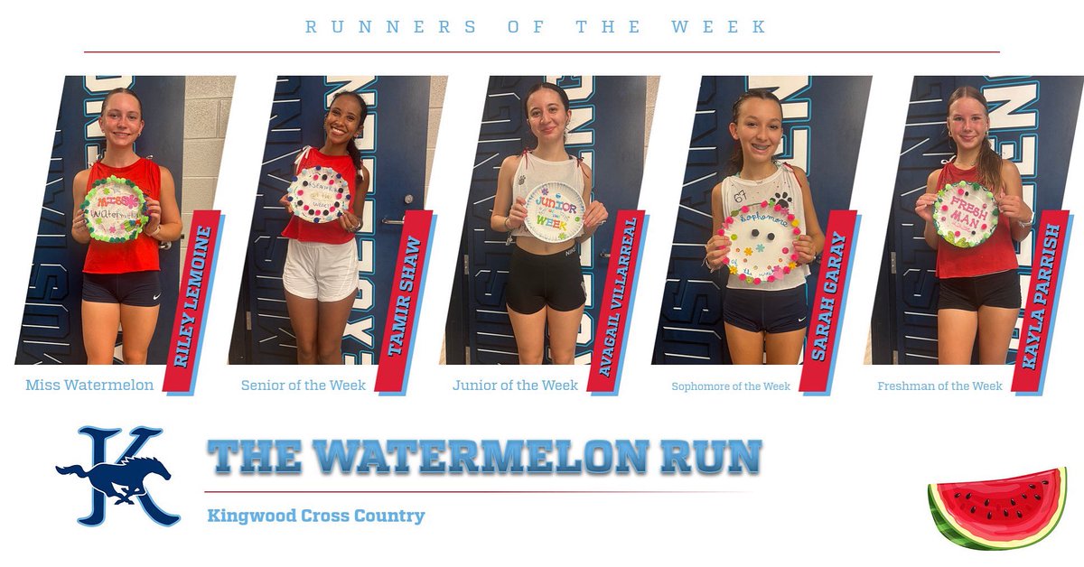 Watermelon Runners of the Week! #everysecondcounts
<a href="/HumbleISD_KHS/">Kingwood High School</a> <a href="/HumbleISD_Ath/">Humble ISD Athletics</a>