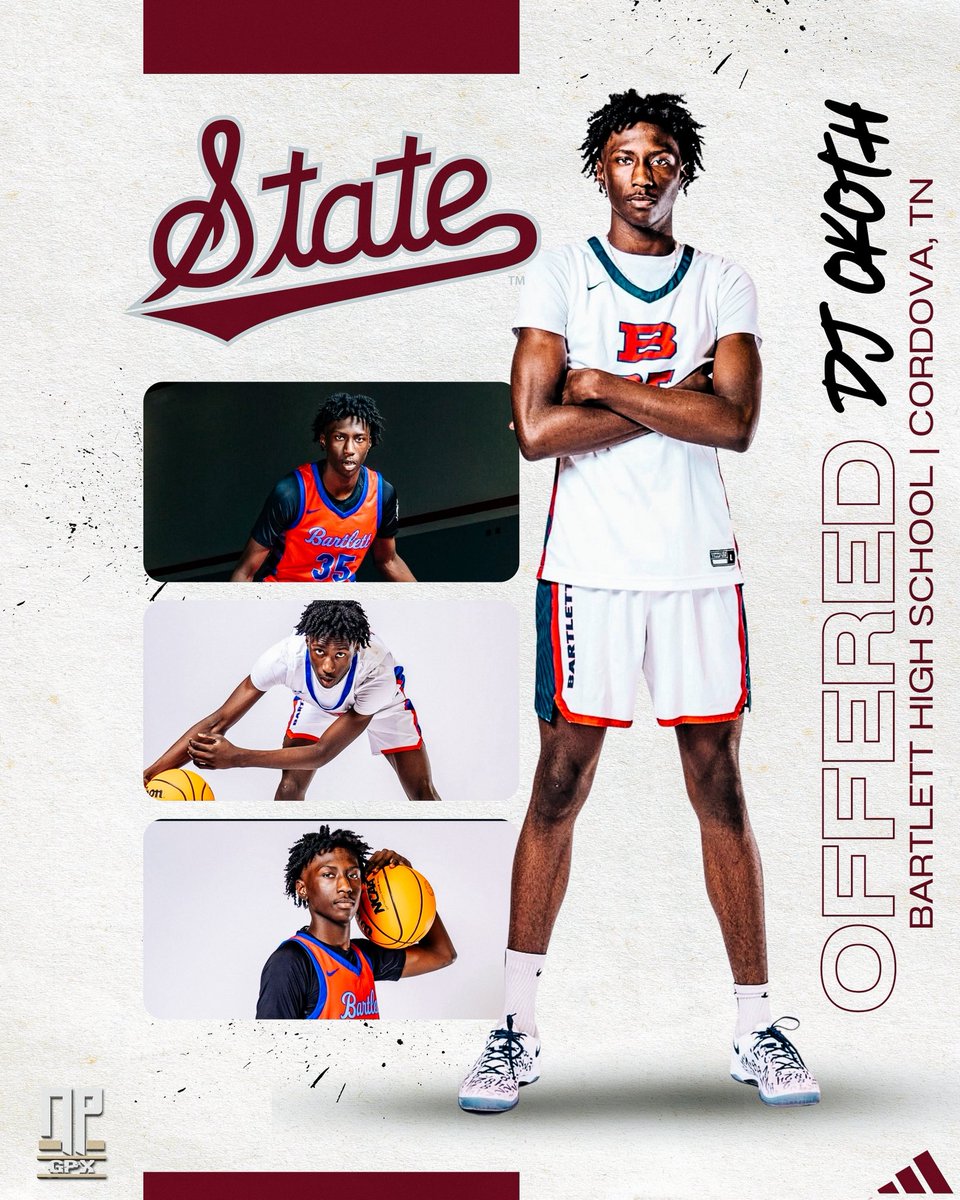 NPGPX Design (@nathanpurvis) on Twitter photo | OFFERED |
DJ Okoth (<a href="/DjOkoth0/">Dj Okoth</a>), the class of 2028 power forward from Bartlett High School (Cordova, TN), picks up the offer from Mississippi State. #HailState | OFFERED |
DJ Okoth (<a href="/DjOkoth0/">Dj Okoth</a>), the class of 2028 power forward from Bartlett High School (Cordova, TN), picks up the offer from Mississippi State. #HailState