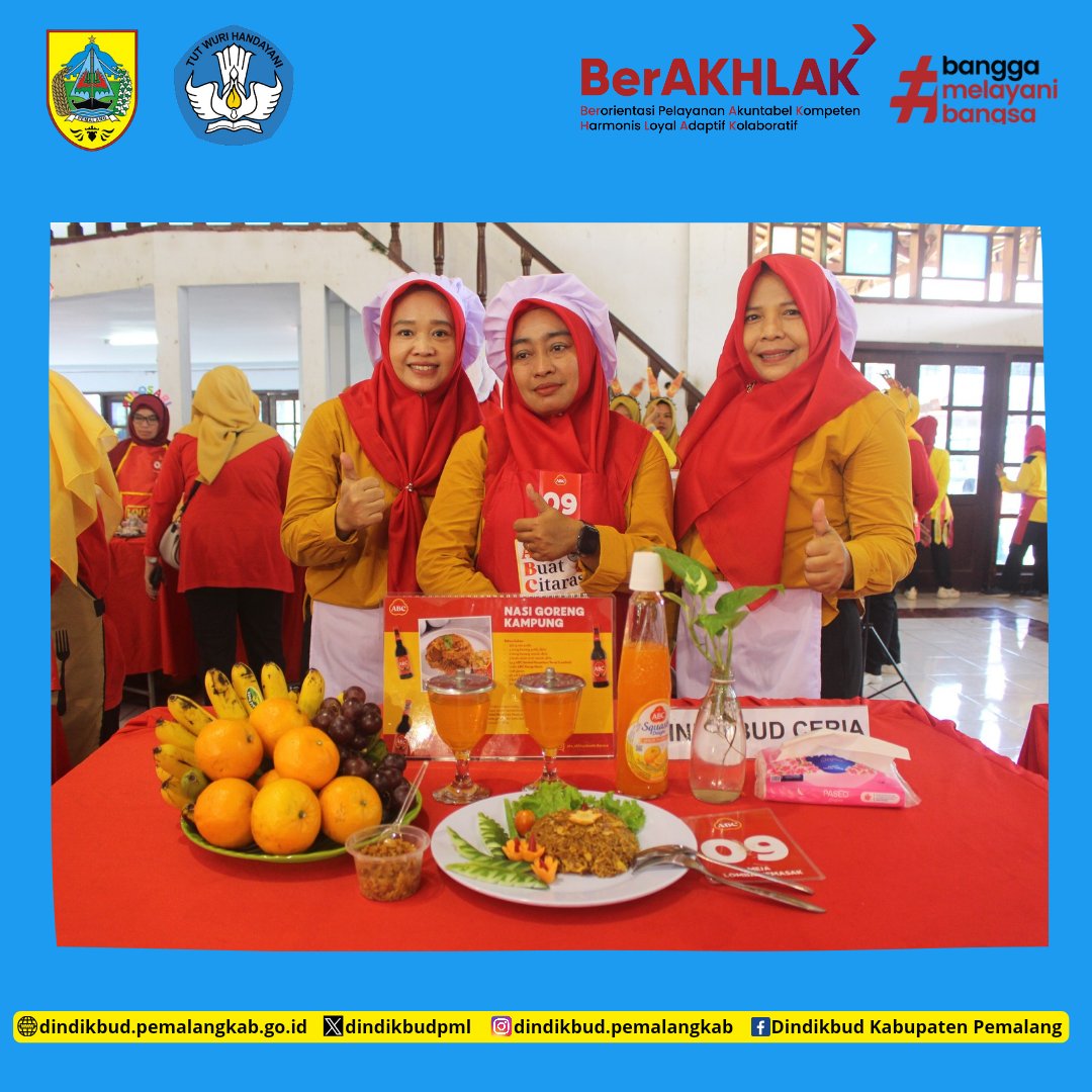 Kamis, 31 Juli 2025 Kepala Dinas Pendidikan dan Kebudayaan Kabupaten Pemalang hadir mendampingi Bunda PAUD Kabupaten Pemalang dalam acara Roadshow HUT Himpaudi Kab. Pemalang Ke - 20 di Gedung Serbaguna bersama ABC (Ahlinya Buat Cita Rasa).