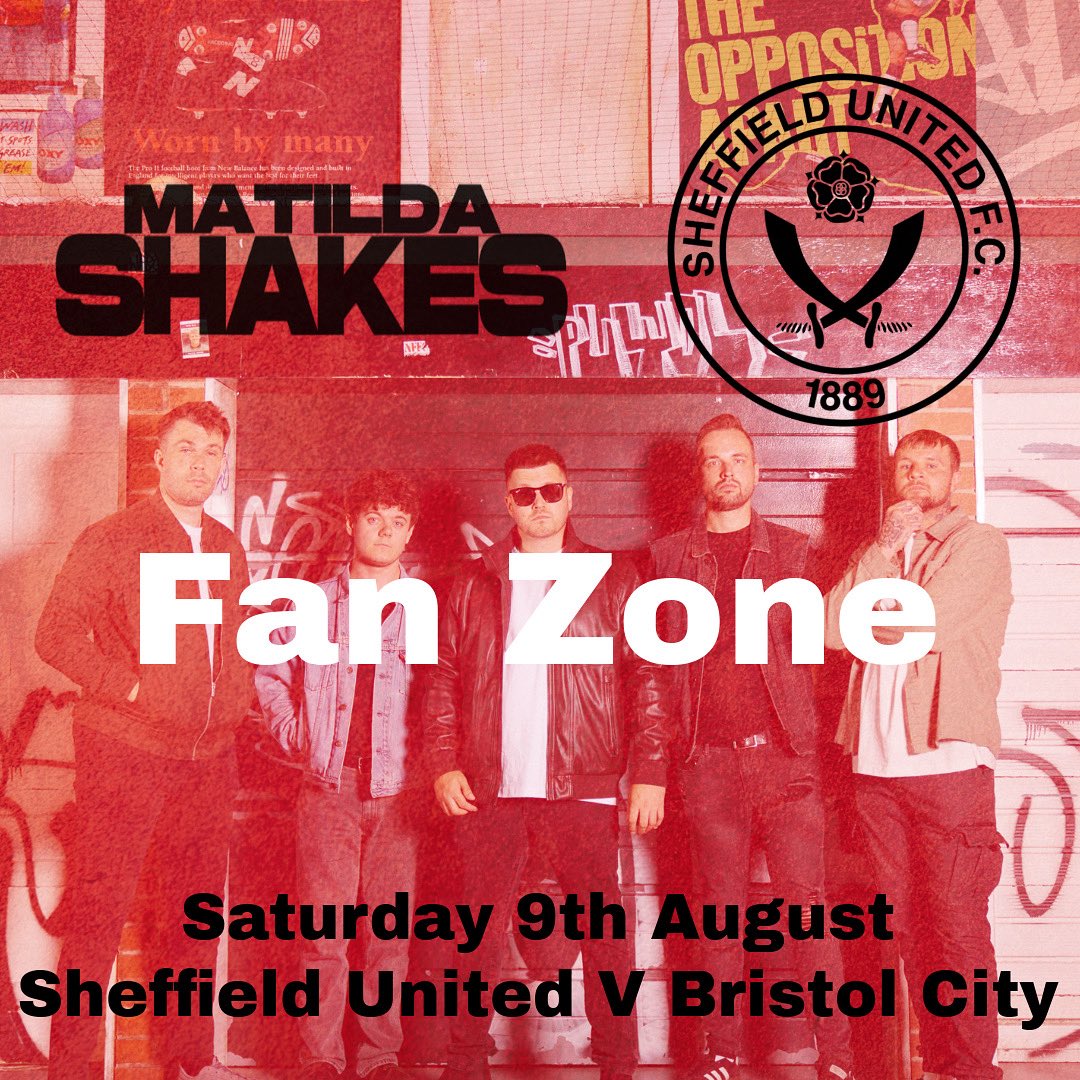 Matilda Shakes (@matildashakes) on Twitter photo Absolutely buzzing to announce we’ll be opening up the <a href="/SheffieldUnited/">Sheffield United</a> fan zone for his year down at Bramall Lane against <a href="/BristolCity/">Bristol City FC</a>. Huge thank you to everyone involved from United and a massive shout out to <a href="/KyckerMusic/">KYCKER</a> for sorting it out! see you there! UTB #twitterblades Absolutely buzzing to announce we’ll be opening up the <a href="/SheffieldUnited/">Sheffield United</a> fan zone for his year down at Bramall Lane against <a href="/BristolCity/">Bristol City FC</a>. Huge thank you to everyone involved from United and a massive shout out to <a href="/KyckerMusic/">KYCKER</a> for sorting it out! see you there! UTB #twitterblades