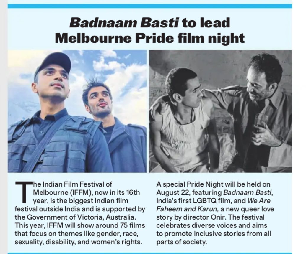 iamOnir (@iamonir) on Twitter photo Then and Now .... Queer Narratives of India ... At The <a href="/IFFMelb/">Indian Film Festival of Melbourne</a>
#BadnamBasti 1971 #WeAreFaheemAndkarun 2025
<a href="/AnticlockFilms/">ANTICLOCK FILMS</a> <a href="/mitublange/">MituBLange AM</a> <a href="/mirsalman_/">Mir Salman</a> <a href="/MBFWorld/">Mind Blowing Films</a> Then and Now .... Queer Narratives of India ... At The <a href="/IFFMelb/">Indian Film Festival of Melbourne</a>
#BadnamBasti 1971 #WeAreFaheemAndkarun 2025
<a href="/AnticlockFilms/">ANTICLOCK FILMS</a> <a href="/mitublange/">MituBLange AM</a> <a href="/mirsalman_/">Mir Salman</a> <a href="/MBFWorld/">Mind Blowing Films</a>