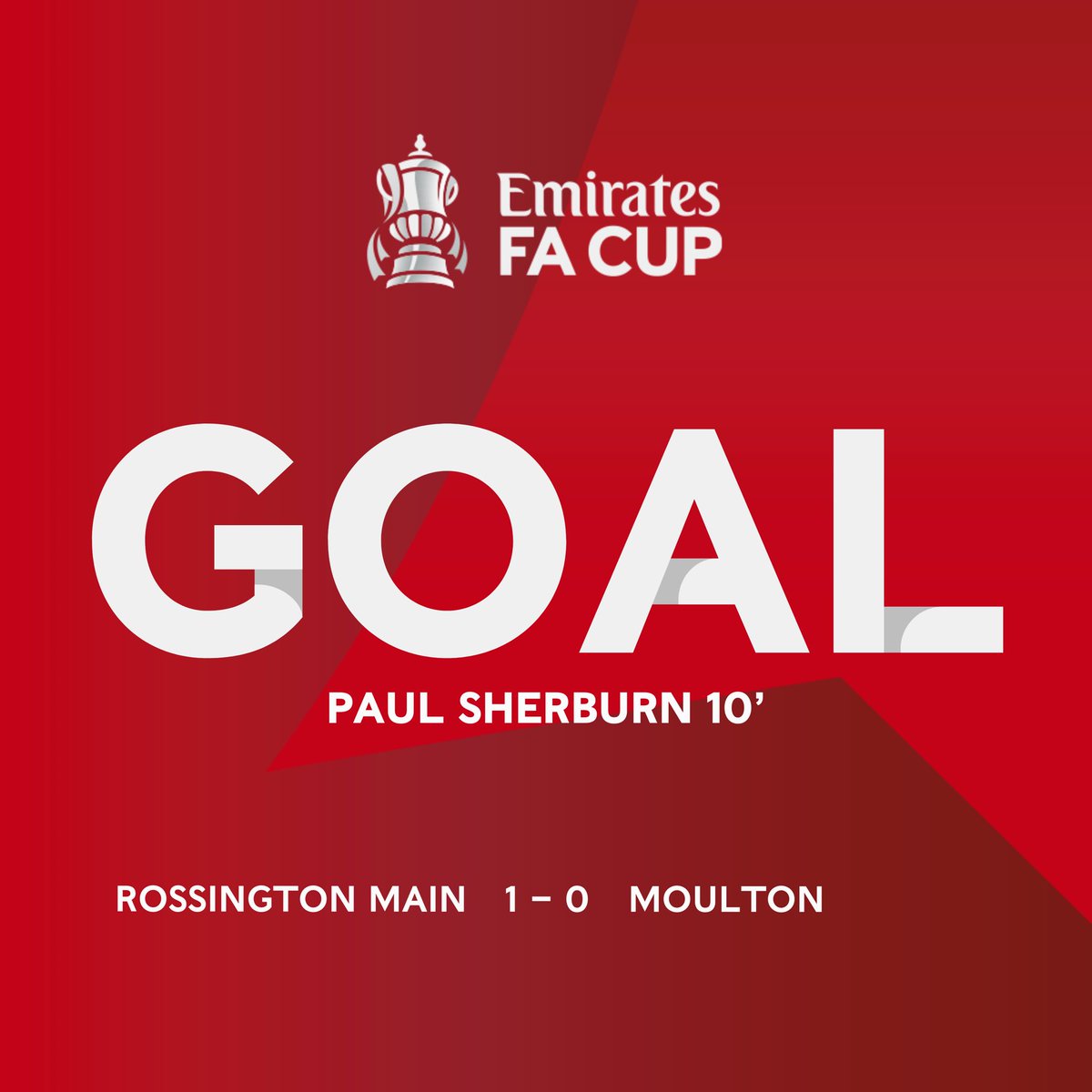 10' ⚽️ | 𝗚𝗢𝗔𝗟! ROSSO ARE IN FRONT THROUGH <a href="/SherburnPaul/">Paul Sherburn</a>. Great assist down the left by <a href="/willsuttonnn/">Will Sutton</a> who tees up Paul Sherburn at the back post of which slots it home.

🔵 1 - 0 ⚫️⚪️

#UpTheRosso | #EmiratesFACup