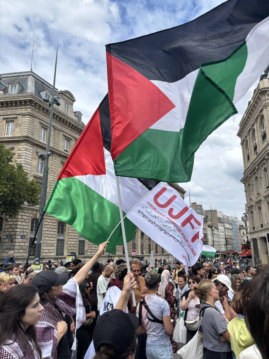 GabrielleCthl's tweet photo. Très belle manifestation en soutien au peuple Palestinien aujourd’hui à Paris. 

Heureuse de retrouver les camarades de la Freedom Flotilla. 

#StopGenocideInGaza https://t.co/jsGThpXKTV