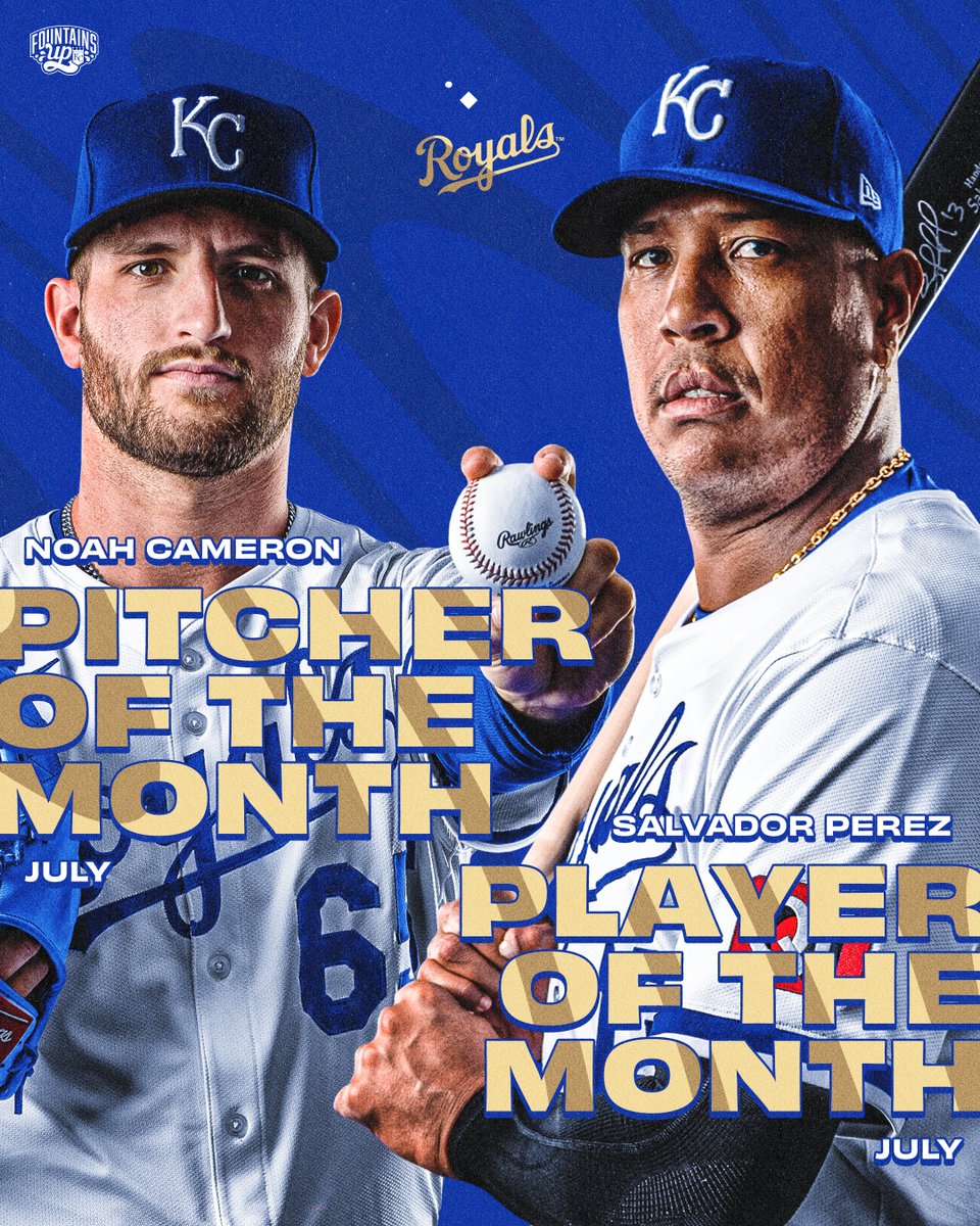 Congratulations to our July Pitcher and Player of the Month Award-winners, Noah Cameron and Salvador Perez!