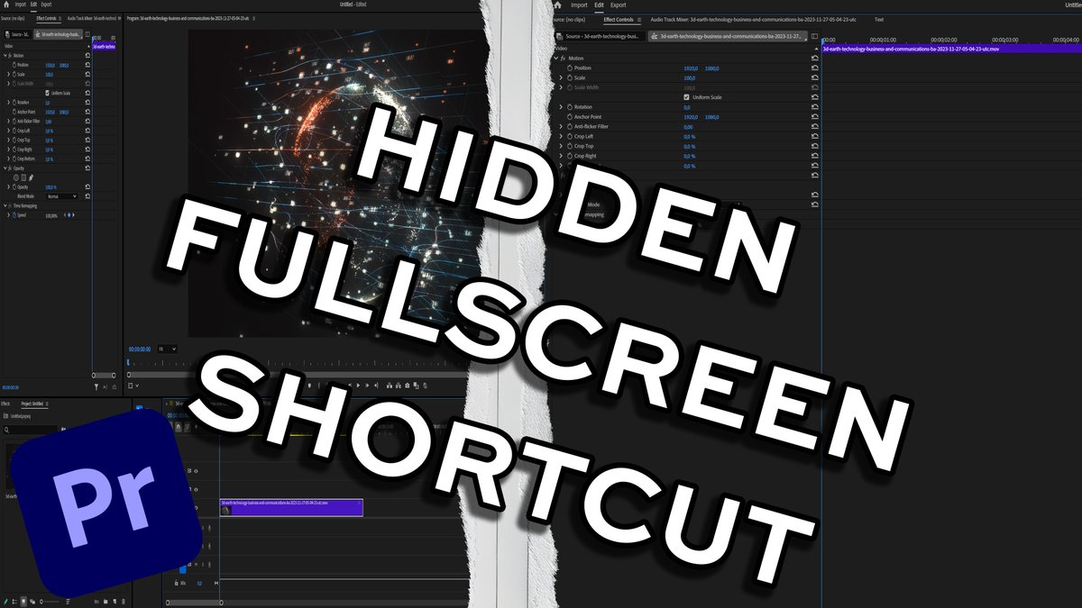 GraphdTutorials's tweet image. Learn how to make any window or panel full screen with a simple keyboard shortcut! — this trick will instantly maximize your editing space.
#adobepremierepro #premiereprotutorial #premiereprotips

youtu.be/76sJr1gxVAI