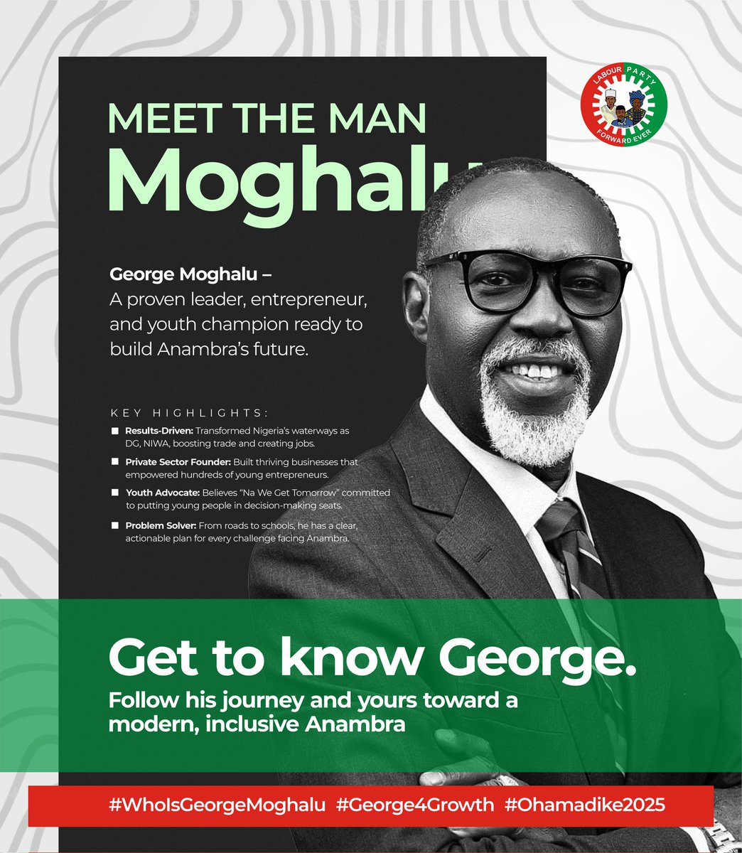 Chigozie I. Alex (@chigozieialex) on Twitter photo From Golden Guinea Breweries to Eleme Petrochemicals, Nat. Fertilizer
Company, Abia Palm, & eventually as DG of NIWA, he’s consistently led with
results, both in the boardroom & in public service.
This is not just a campaign, it’s a continuation of a proven legacy. <a href="/MoghaluGeorge/">Dr. George Moghalu</a> From Golden Guinea Breweries to Eleme Petrochemicals, Nat. Fertilizer
Company, Abia Palm, & eventually as DG of NIWA, he’s consistently led with
results, both in the boardroom & in public service.
This is not just a campaign, it’s a continuation of a proven legacy. <a href="/MoghaluGeorge/">Dr. George Moghalu</a>