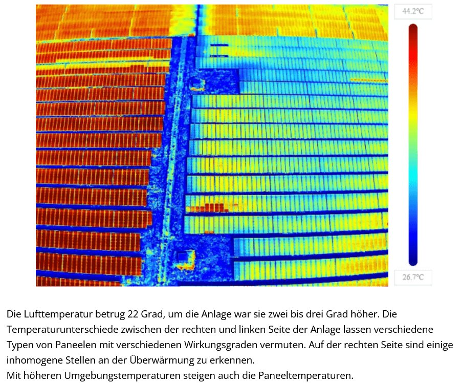 HÖLLENHITZE BIS ZU 100GRAD DURCH PV-ANLAGEN!

THREAD BITTE ÖFFNEN MEHRTEILIG!

Bei PV-Anlagen werden maximal 20 Prozent des Sonnenlichts, in Strom umgewandelt. Die nicht umgewandelte  Energie geht, von etwas reflektierter Strahlung abgesehen, fast  vollständig in Wärmeenergie
