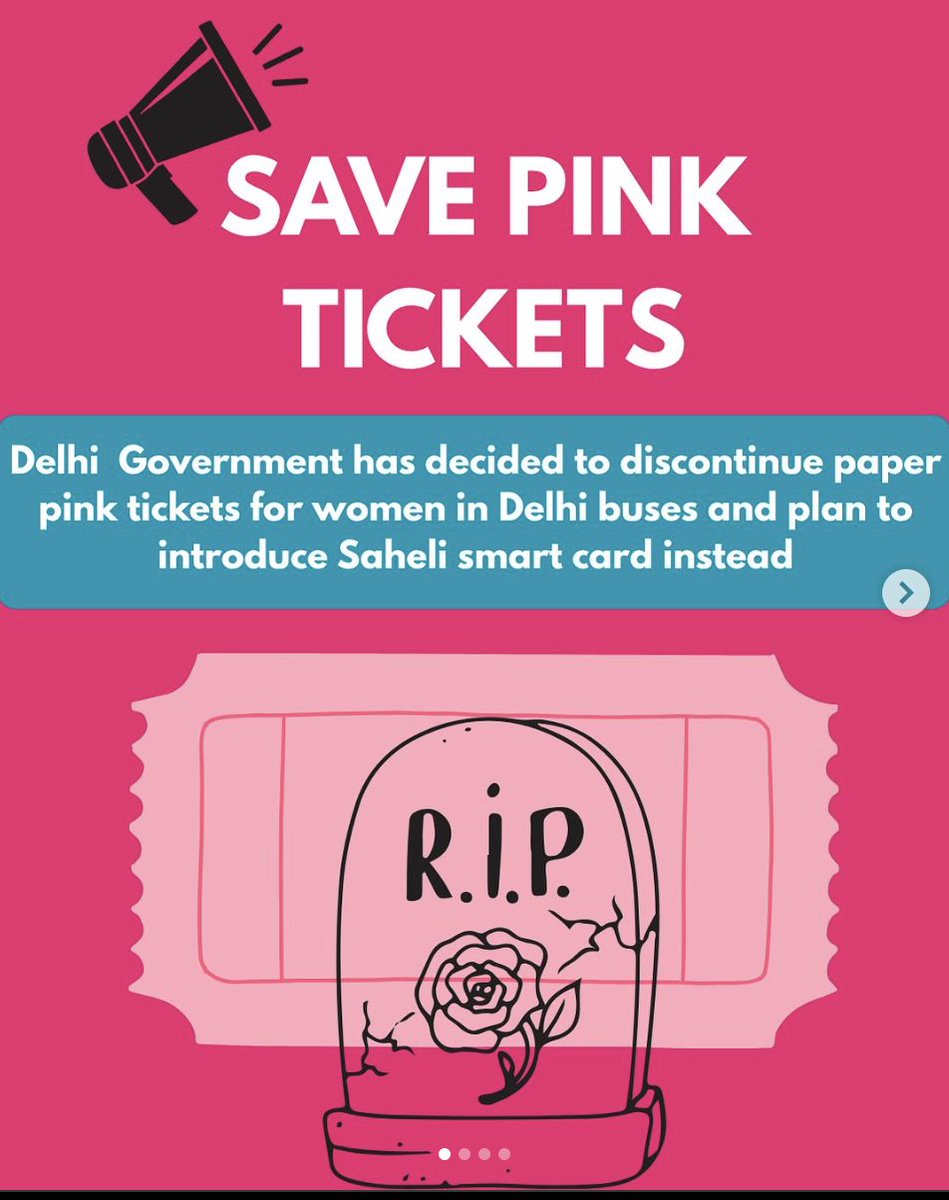 Delhi govt has announced that it will replace pink tickets, which provided free bus passes to women in Delhi, with the “Saheli Smart Card.”
But this new card is only going to make public transport inaccessible for most working-class women.

Here’s a long thread explaining why?
