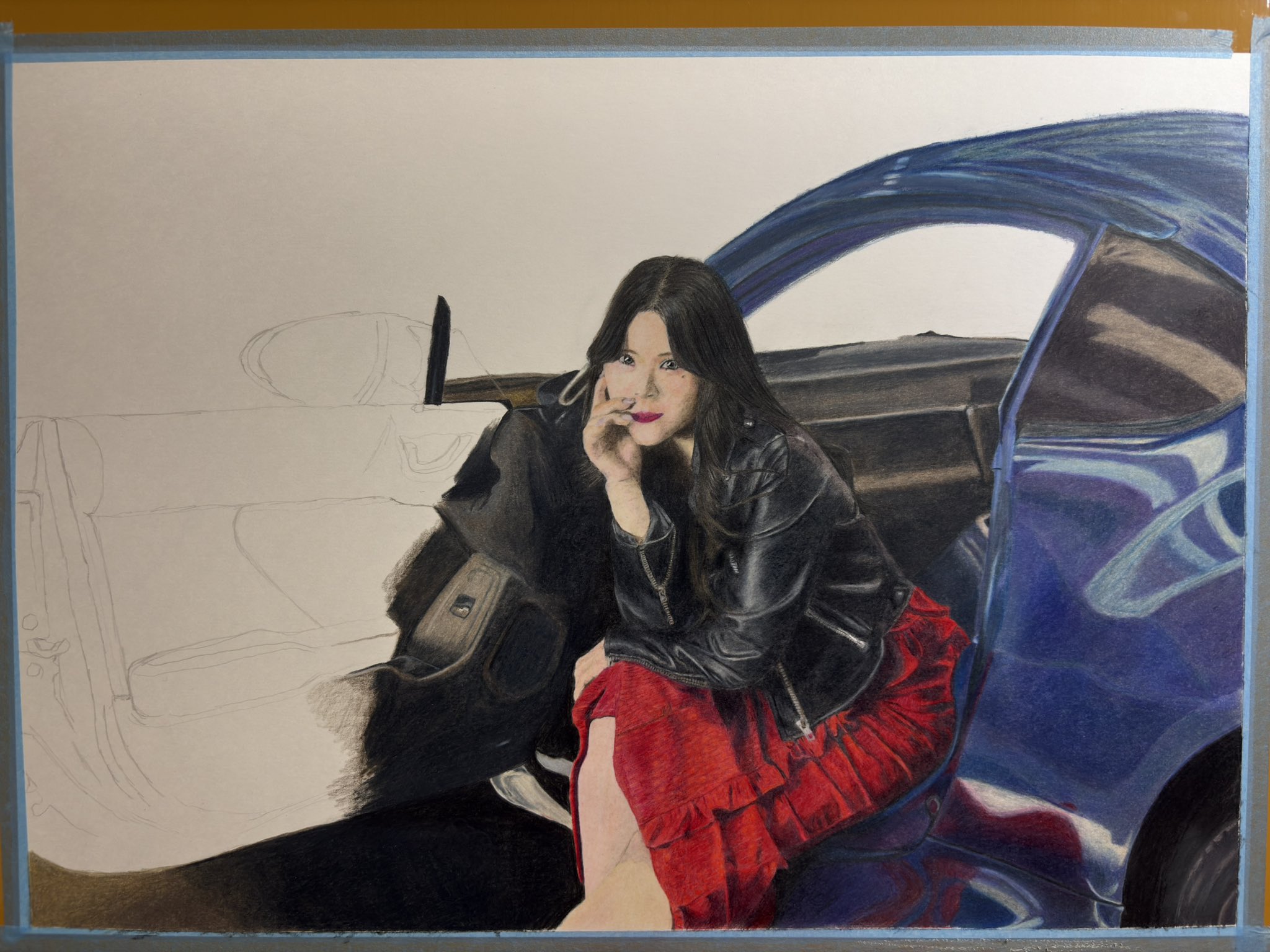 人物画　色鉛筆画 ヨネダ モチマル on X: 