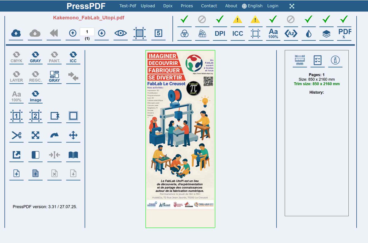 framboise314's tweet image. 🎉 Après 19 versions, notre kakemono est enfin prêt et part chez l’imprimeur @fulfiller_com  !
Design collaboratif, image générée par IA, outils open source, et beaucoup de passion 💪
Rendez-vous aux prochains salons pour le découvrir ! #FabLab #Maker