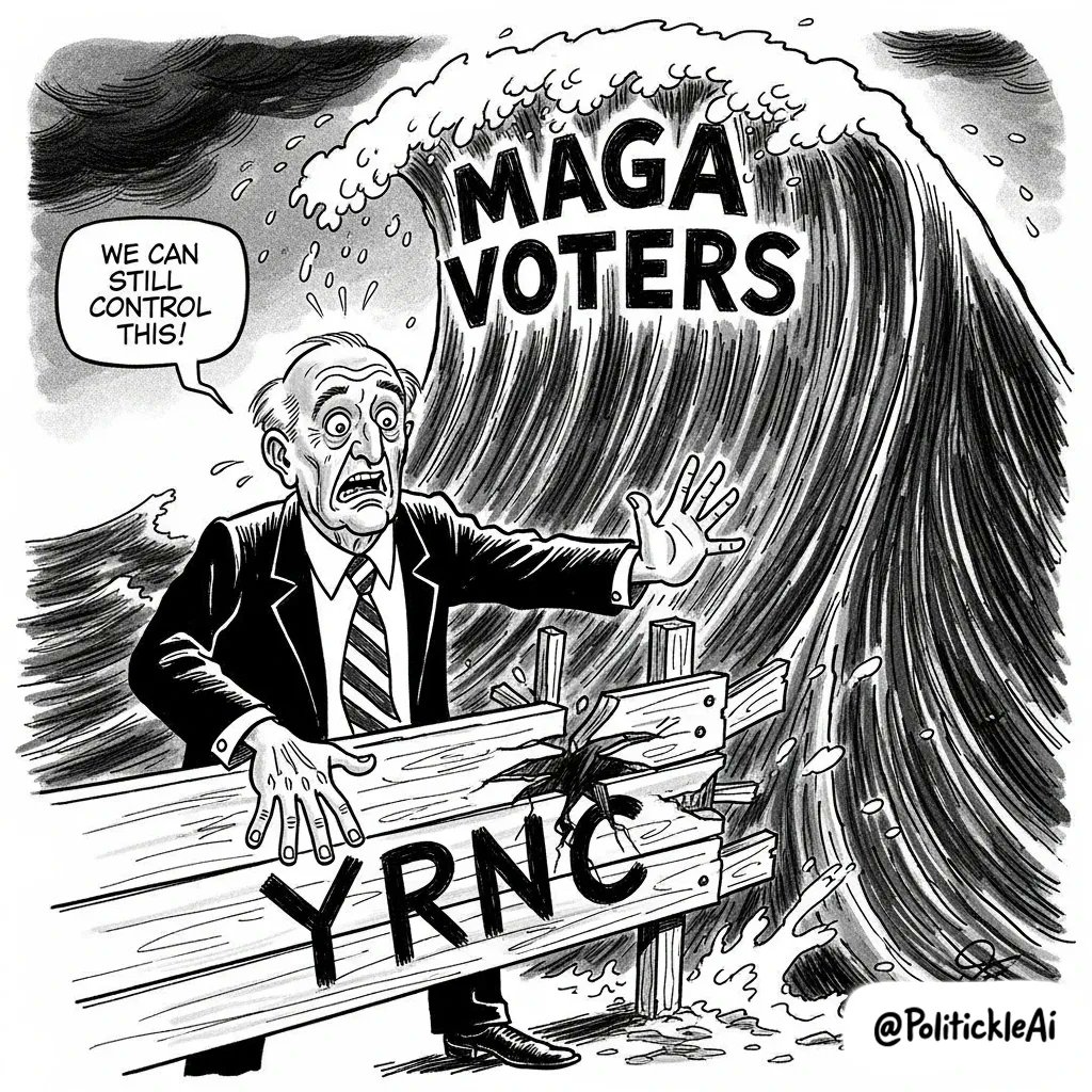 Politickle (@politickleai) on Twitter photo <a href="/EricLDaugh/">Eric Daugherty</a> The establishment wing of the GOP just realized that fighting gravity is a losing strategy. <a href="/EricLDaugh/">Eric Daugherty</a> The establishment wing of the GOP just realized that fighting gravity is a losing strategy.
