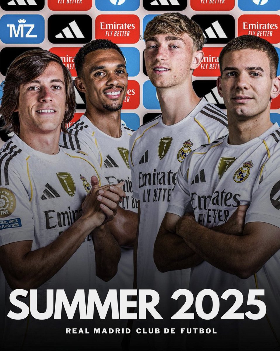 🚨 REAL MADRID SUMMER 2025: 

🏴󠁧󠁢󠁥󠁮󠁧󠁿 Trent Alexander-Arnold
🇪🇸 Dean Huijsen
🇦🇷 Franco Mastantuono
🇪🇸 Álvaro Carreras

💰Total spent: €163 Million