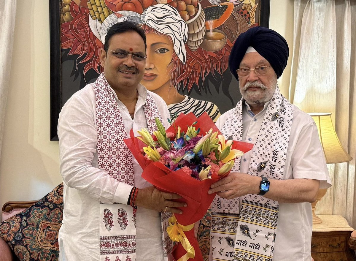Hardeep Singh Puri (@hardeepspuri) on Twitter photo Very happy to meet Rajasthan CM Sh <a href="/BhajanlalBjp/">Bhajanlal Sharma</a> today.
Among other matters, we also discussed the status of HPCL’s integrated Refinery cum Petchem complex which is fast coming up in Barmer, the biggest project being undertaken in the oil sector in India with more than 85% local Very happy to meet Rajasthan CM Sh <a href="/BhajanlalBjp/">Bhajanlal Sharma</a> today.
Among other matters, we also discussed the status of HPCL’s integrated Refinery cum Petchem complex which is fast coming up in Barmer, the biggest project being undertaken in the oil sector in India with more than 85% local