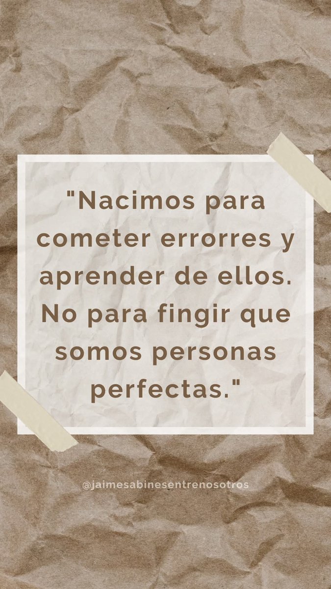No somos perfectos.