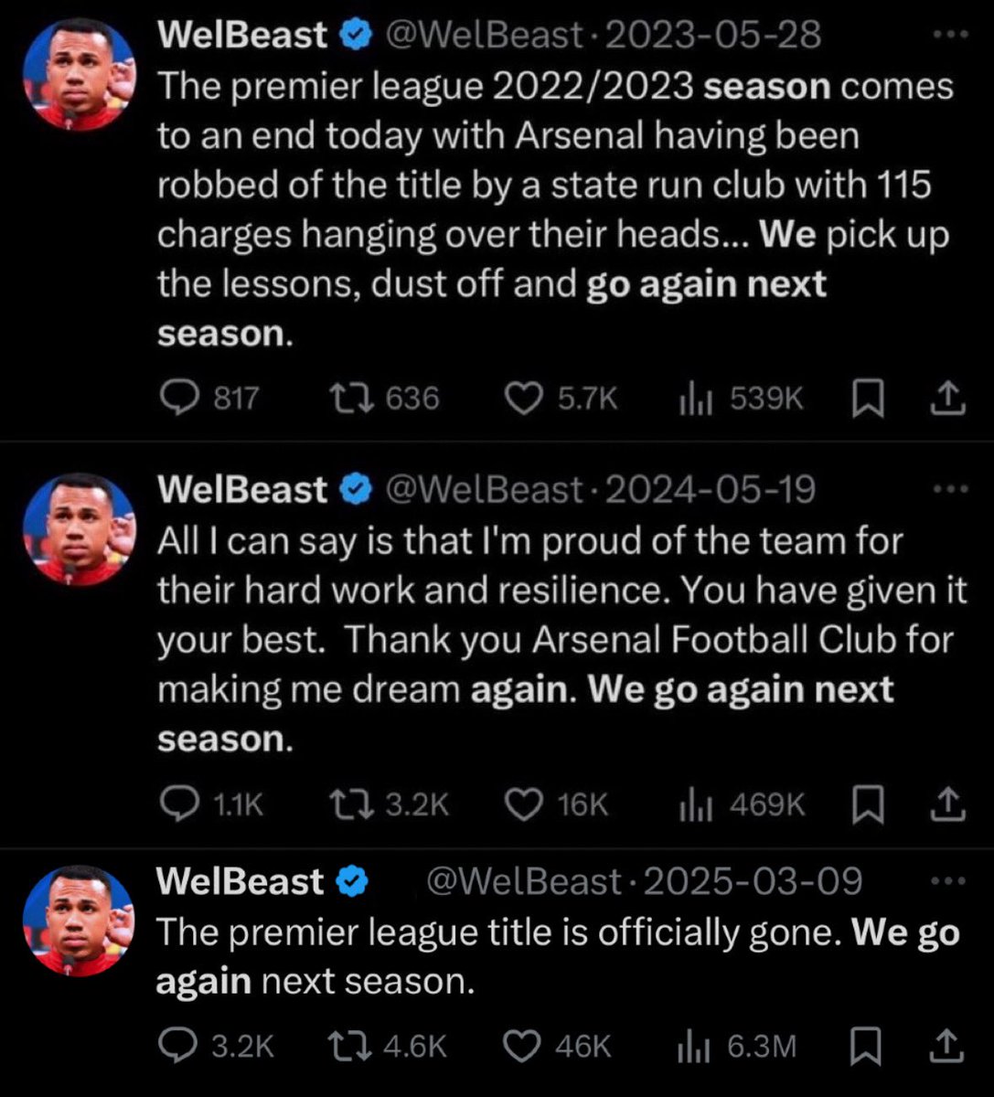 2023: We go again next season 
2024: We go again next season 
2025: We go again next season 
2026:? 😭